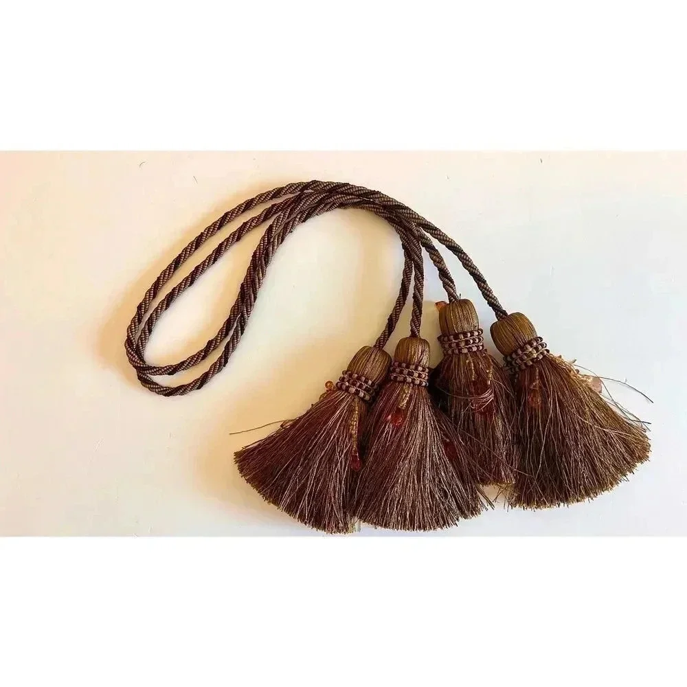 Vintage‎ handmade Twine Polyester Fringe Curtain Holders Decoration Hanging Rope
